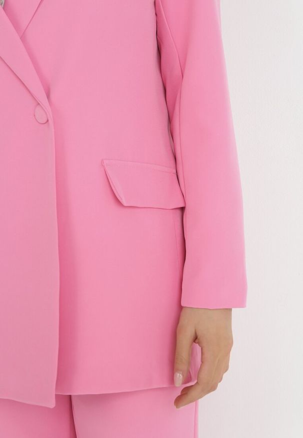 Born2be - Różowa Marynarka Dwurzędowa Mangane. Kolor: różowy. Styl: elegancki, klasyczny