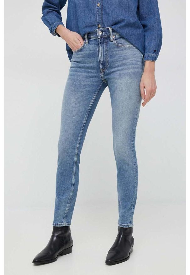 Polo Ralph Lauren jeansy damskie medium waist. Kolor: niebieski
