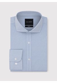 Pako Lorente - PAKO LORENTE - Koszula z niebieskim wzorem geometrycznym. Kolor: niebieski. Materiał: elastan, bawełna. Długość rękawa: długi rękaw. Długość: długie. Wzór: geometria #4