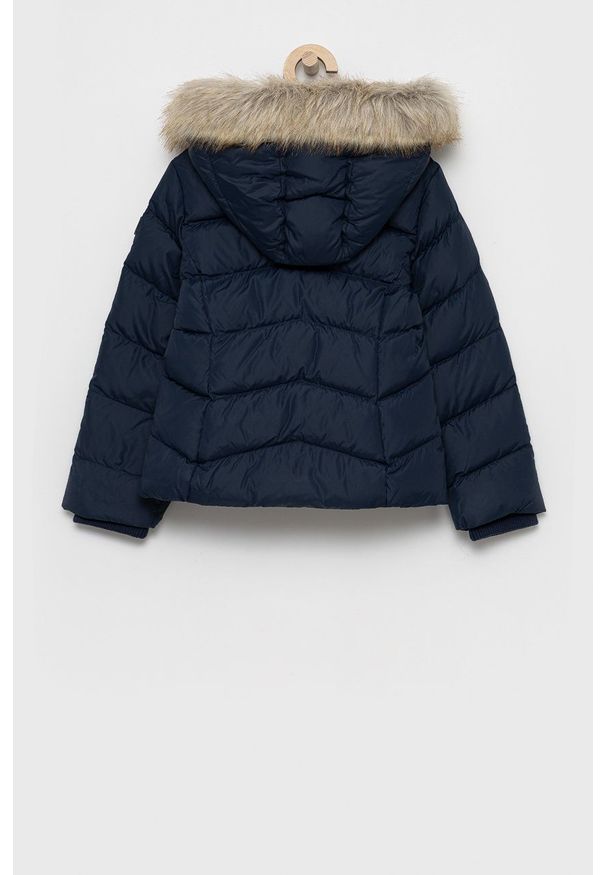 TOMMY HILFIGER - Tommy Hilfiger Kurtka puchowa dziecięca kolor granatowy. Okazja: na co dzień. Kolor: niebieski. Materiał: puch. Styl: casual