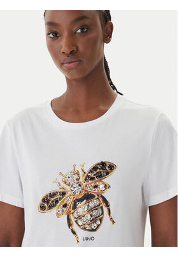 Liu Jo T-Shirt WA6237 JS923 Biały Regular Fit. Kolor: biały. Materiał: bawełna