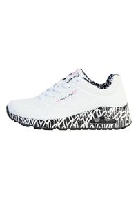 skechers - Buty do chodzenia damskie Skechers Uno. Zapięcie: sznurówki. Kolor: czarny, biały, wielokolorowy. Materiał: materiał, syntetyk. Szerokość cholewki: normalna. Sport: turystyka piesza