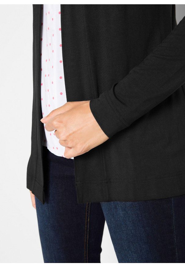 bonprix - Kardigan z miękkiej wiskozy. Kolor: czarny. Materiał: wiskoza, dzianina