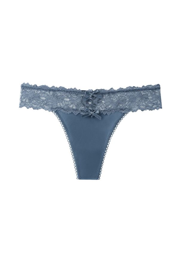 Intica - Majtki z koronkowym pasem miękkie i dopasowane Prisca. Kolor: niebieski. Materiał: koronka