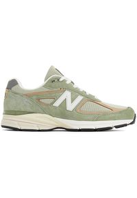 Buty unisex New Balance U990GT4 – zielone. Okazja: na co dzień. Kolor: zielony. Materiał: skóra, guma. Szerokość cholewki: normalna. Sport: turystyka piesza #1