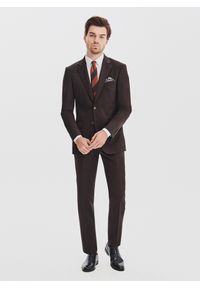 Pako Lorente - PAKO LORENTE - Brązowy garnitur męski. Kolor: brązowy. Materiał: wełna, poliester #1