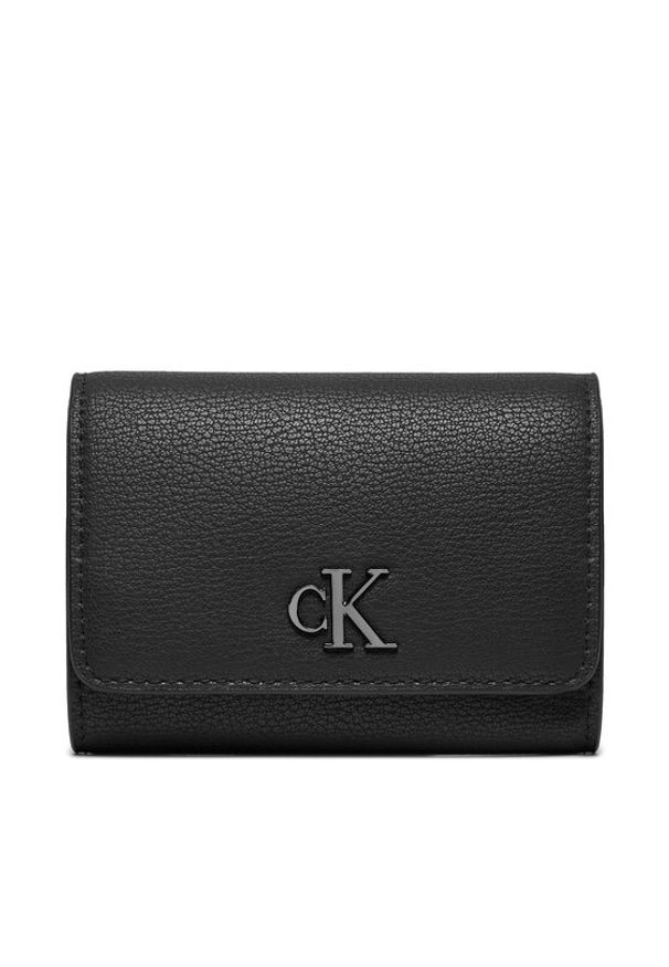 Calvin Klein Jeans Duży Portfel Damski Minimal Monogram Med K60K612376 Czarny. Kolor: czarny. Materiał: skóra
