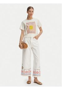 Weekend Max Mara T-Shirt Pantera 2615971032 Écru Regular Fit. Materiał: bawełna. Wzór: motyw zwierzęcy #2