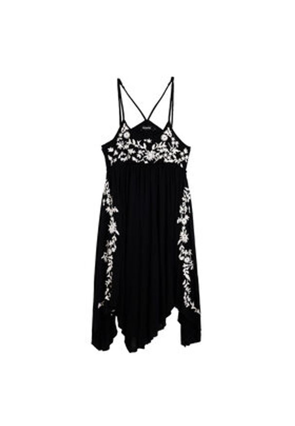 Desigual Sukienka letnia Cassatt 26SWVK42 Czarny Regular Fit. Kolor: czarny. Materiał: wiskoza. Sezon: lato