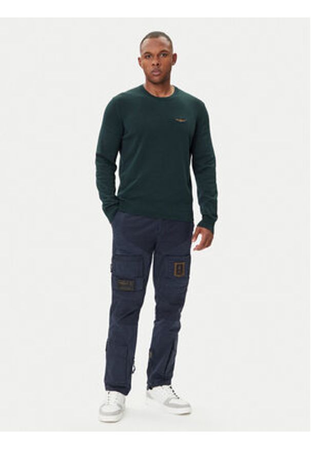 Aeronautica Militare Sweter 252MA1611UL00506 Zielony Regular Fit. Kolor: zielony. Materiał: bawełna