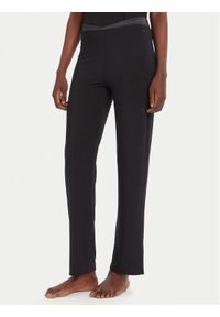 BOSS Spodnie dresowe Sheen 50545593 Czarny Regular Fit. Kolor: czarny. Materiał: dresówka