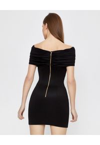 Balmain - BALMAIN - Sukienka z odkrytymi ramionami. Okazja: na imprezę. Kolor: czarny. Wzór: aplikacja. Typ sukienki: z odkrytymi ramionami. Styl: klasyczny, elegancki #2