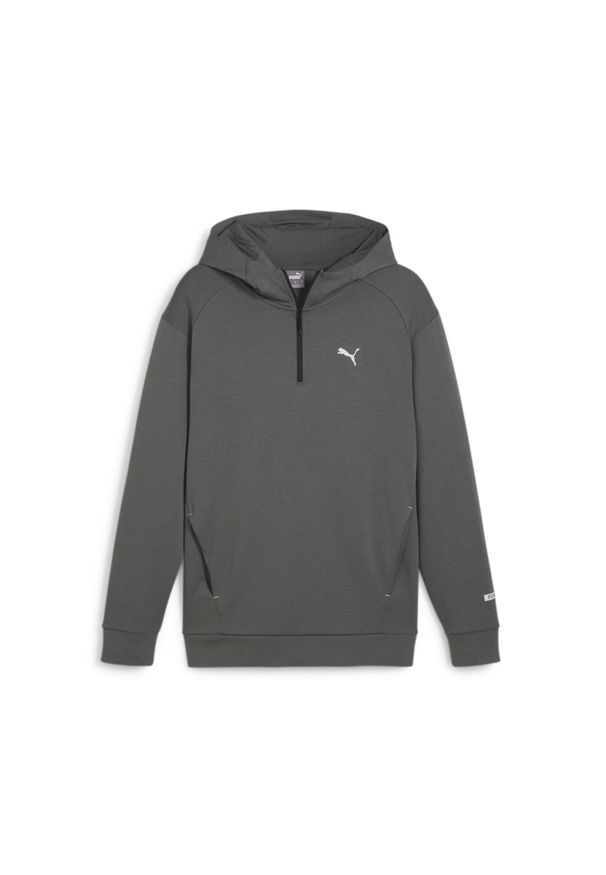 Bluza z kapturem Puma Radcal Half-zip Dk, Mężczyźni. Typ kołnierza: kaptur. Kolor: szary. Materiał: materiał, bawełna