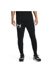 Spodnie Under Armour Rival Terry Joggers, Mężczyźni. Kolor: czarny, biały, wielokolorowy. Materiał: dresówka. Sport: taniec, joga i pilates