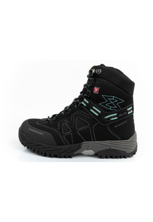 Buty trekkingowe damskie Garmont Momentum WP Primaloft. Kolor: czarny. Materiał: materiał, skóra. Szerokość cholewki: normalna. Technologia: Primaloft