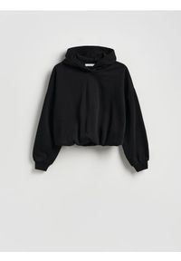 Reserved - Krótka bluza z bawełną - czarny. Kolor: czarny. Materiał: bawełna. Długość: krótkie