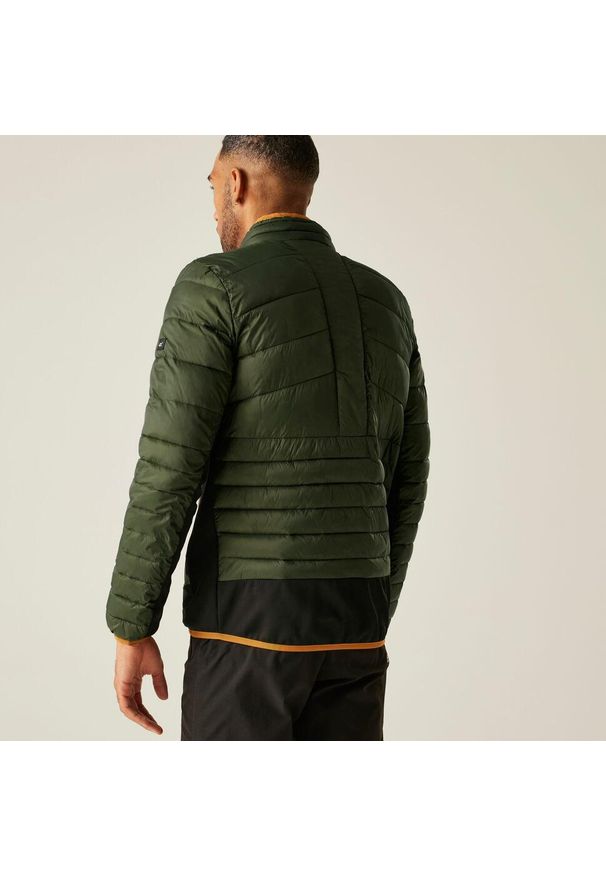 Regatta - Kurtka męska hybrydowa Leedre. Kolor: zielony, brązowy, wielokolorowy. Materiał: puch, syntetyk. Sport: turystyka piesza