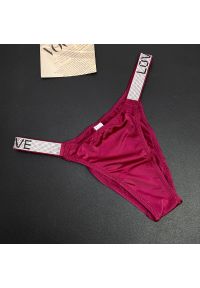 Intica - Stringi damskie z ozdobną gumką na co dzień i specjalne okazje Faygah. Kolor: czerwony. Materiał: materiał