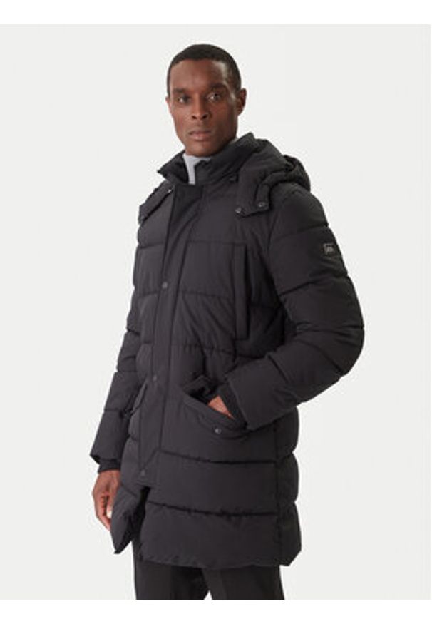 Karl Lagerfeld - KARL LAGERFELD Kurtka zimowa 505035 554586 Czarny Regular Fit. Typ kołnierza: dekolt w karo. Kolor: czarny. Materiał: syntetyk. Sezon: zima
