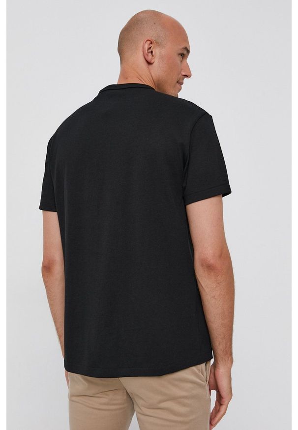 Polo Ralph Lauren - T-shirt. Okazja: na co dzień. Typ kołnierza: polo. Kolor: czarny. Materiał: dzianina. Wzór: gładki, aplikacja. Styl: casual