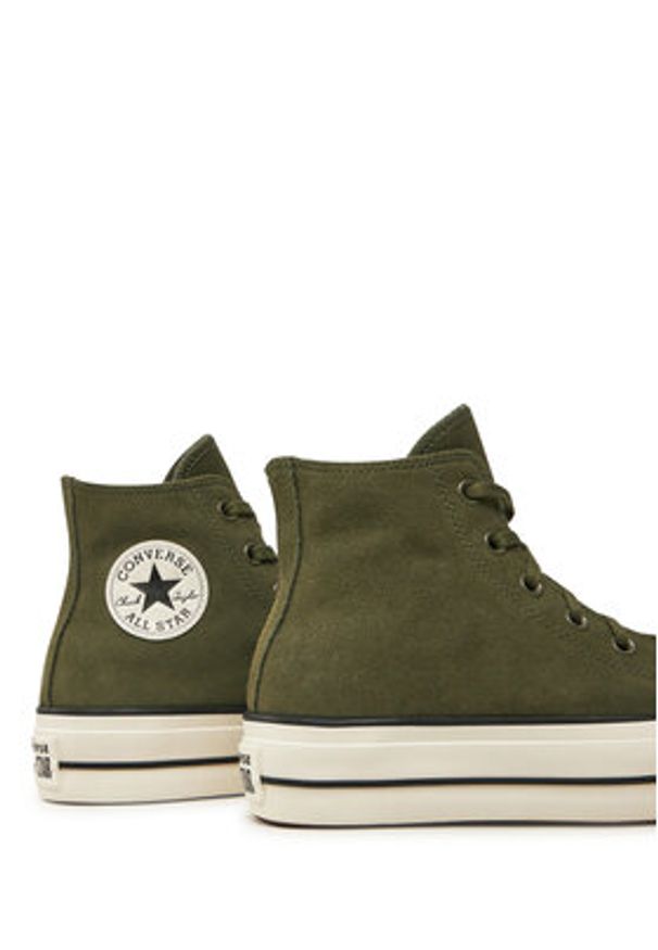 Converse Trampki Chuck Taylor All Star Lift Platform Hi A11144C Zielony. Kolor: zielony. Materiał: skóra, zamsz. Obcas: na platformie
