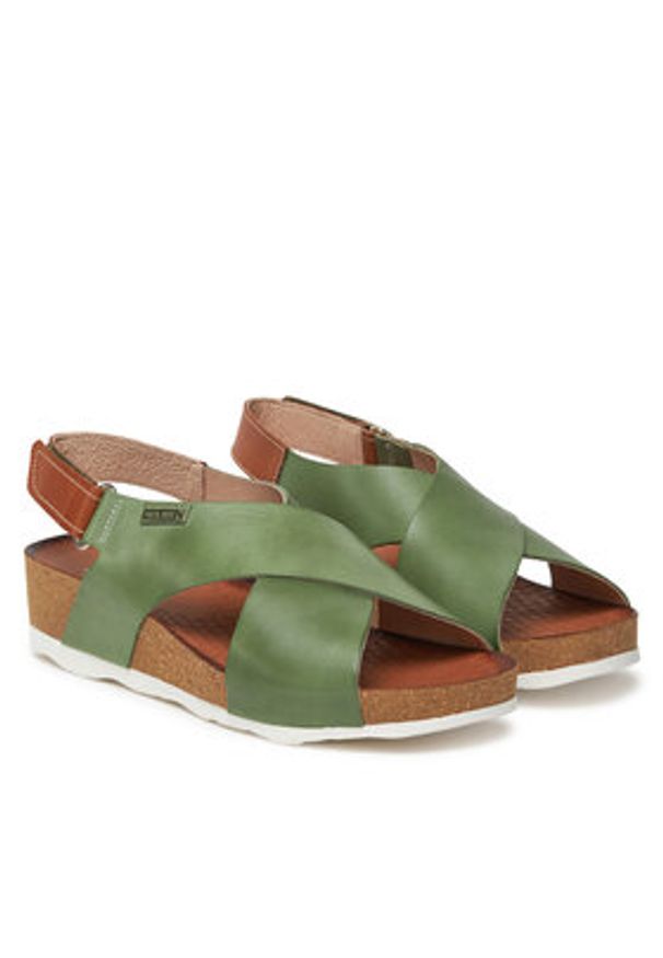Pikolinos Sandały W9E-0912 Zielony. Kolor: zielony. Materiał: skóra