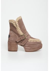 Mou - Botki damskie skórzane MOU. Materiał: skóra #4