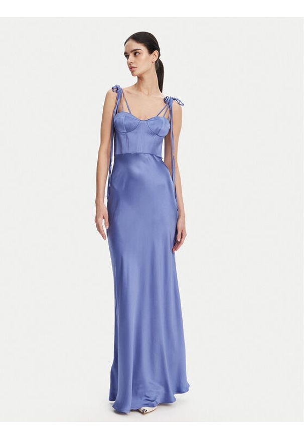 Pinko - PINKO Sukienka wieczorowa 104996 A2GZ Niebieski Regular Fit. Kolor: niebieski. Materiał: wiskoza. Styl: wizytowy