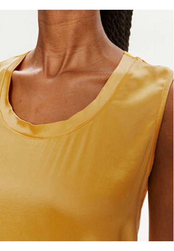 ViCOLO Bluzka TB0038 Żółty Regular Fit. Kolor: żółty. Materiał: wiskoza