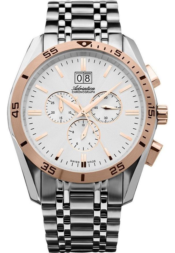 Zegarek Adriatica Zegarek męski Adriatica A8202.R113CH srebrny. Kolor: srebrny