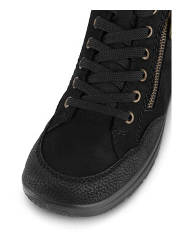 Rieker Trzewiki L7701-00 Czarny. Kolor: czarny. Materiał: skóra