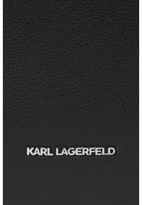 Karl Lagerfeld - KARL LAGERFELD Czarna shopperka Leather Tote Pin. Kolor: czarny. Materiał: skórzane #5