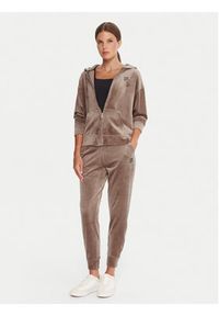 DKNY Sport Spodnie dresowe DP5P3710 Beżowy Regular Fit. Kolor: beżowy. Materiał: syntetyk