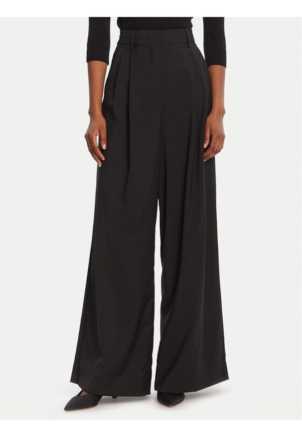 Weekend Max Mara Spodnie palazzo Adelfi 2525136072 Czarny Wide Leg. Kolor: czarny. Materiał: wełna