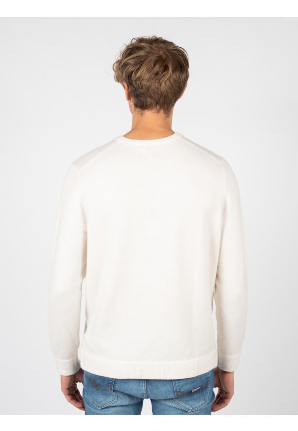 Guess Sweter | M2RR12Z2QA1 | Mężczyzna | Biały. Okazja: na co dzień. Typ kołnierza: dekolt w kształcie V. Kolor: biały. Materiał: nylon, akryl, elastan, poliester. Styl: casual
