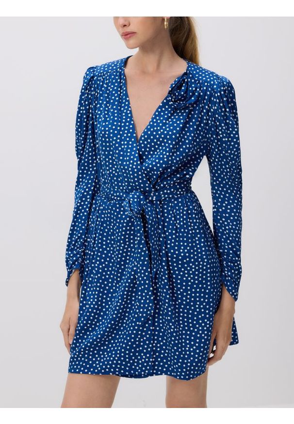 Reserved - Sukienka z wiskozy - niebieski. Kolor: niebieski. Materiał: wiskoza