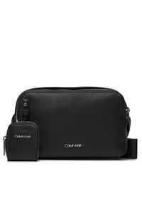 Calvin Klein Saszetka Ck Est. Pu Camera Bag K50K511860 Czarny. Kolor: czarny. Materiał: skóra