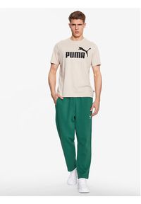 Puma T-Shirt Essentials Logo 586667 Beżowy Regular Fit. Kolor: beżowy. Materiał: bawełna #5