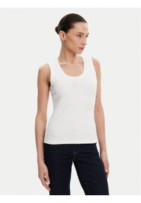 Fracomina Top FP25ST2001J40101 Biały Slim Fit. Kolor: biały. Materiał: bawełna