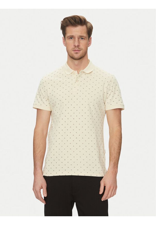 Blend Polo 20718261 Beżowy Regular Fit. Typ kołnierza: polo. Kolor: beżowy. Materiał: bawełna