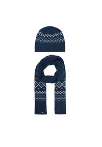 Guess Zestaw Szalik i Czapka W5PZ18 Z3LQ0 Granatowy. Kolor: niebieski. Materiał: materiał #1