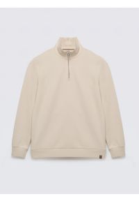 Big-Star - Bluza męska ze stójką kremowa Salih 103. Okazja: na co dzień. Typ kołnierza: kołnierzyk stójkowy. Kolor: kremowy. Materiał: skóra, wiskoza, dzianina, bawełna. Wzór: aplikacja. Styl: wizytowy, casual, elegancki #3