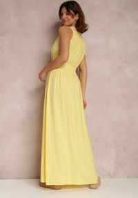 Renee - Żółta Sukienka Thesarpia. Kolor: żółty. Materiał: tkanina, wiskoza. Długość rękawa: na ramiączkach. Wzór: jednolity, gładki. Typ sukienki: kopertowe. Styl: klasyczny. Długość: maxi #2