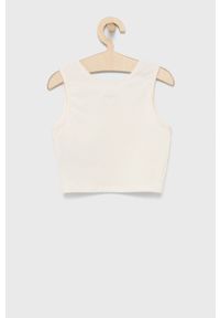 Guess top dziecięcy kolor beżowy. Kolor: beżowy. Materiał: włókno, dzianina, materiał. Długość rękawa: na ramiączkach #2