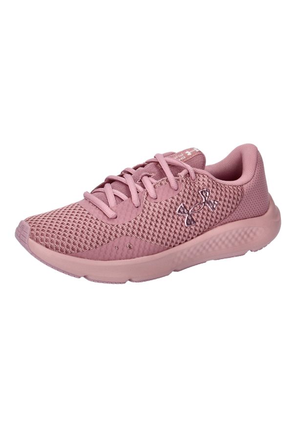 Buty do biegania damskie Under Armour Charged Pursuit 3 W. Kolor: różowy, wielokolorowy. Materiał: syntetyk, materiał. Szerokość cholewki: normalna. Sport: bieganie