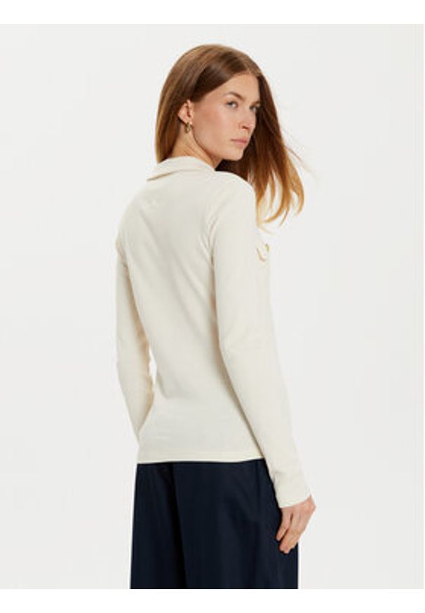 TOMMY HILFIGER - Tommy Hilfiger Polo WW0WW45308 Écru Slim Fit. Typ kołnierza: polo. Materiał: bawełna
