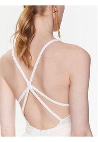 Elisabetta Franchi Sukienka wieczorowa AB-430-32E2-V700 Biały Regular Fit. Kolor: biały. Styl: wizytowy #4