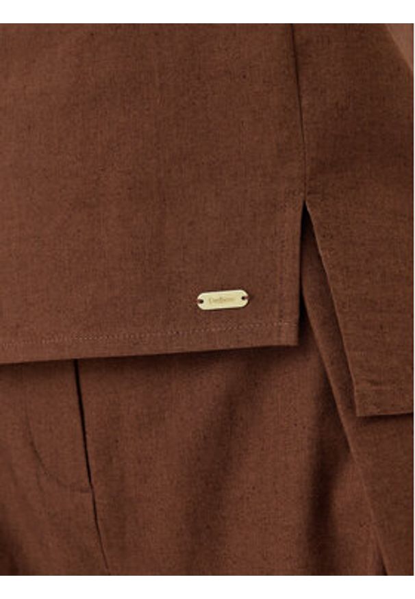 Barbour Bluzka Barbour Lucy LSH1665BR53 Brązowy Regular Fit. Kolor: brązowy. Materiał: bawełna
