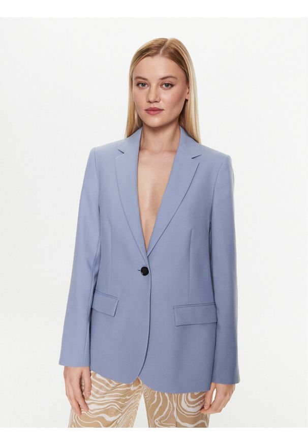 Calvin Klein Marynarka Essential Tailored K20K205187 Błękitny Regular Fit. Kolor: niebieski. Materiał: syntetyk