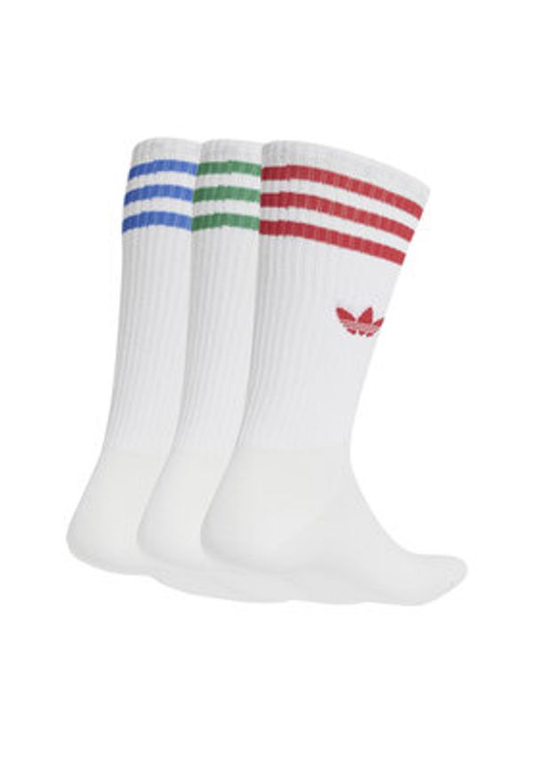 Adidas - adidas Zestaw 3 par wysokich skarpet unisex High Crew JJ1984 Biały. Kolor: biały. Materiał: materiał, bawełna